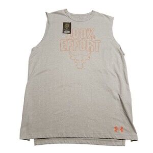 Under Armour Project Rock Tank Top Gray 100% Effort/No Quit Youth Size  XL